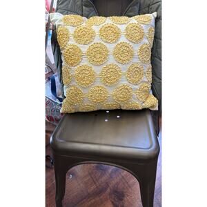 Pier 1 decorative pillow yellow 14x14 square